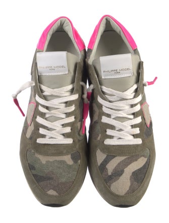 Philippe Model Suede Camouflage Print Sneakers