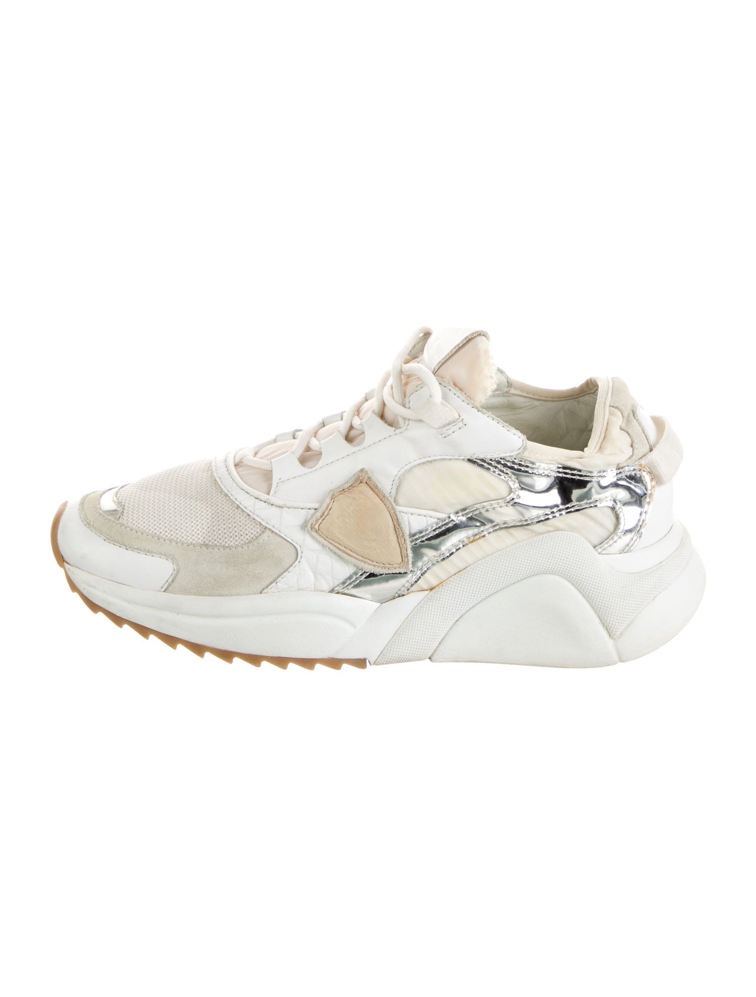 Philippe Model Leather Colorblock Pattern Sneakers