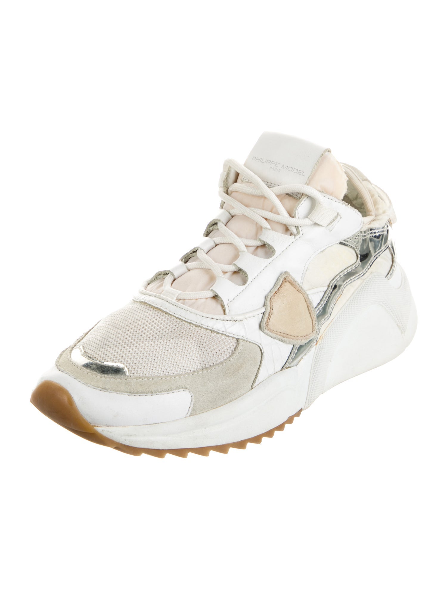 Philippe Model Leather Colorblock Pattern Sneakers