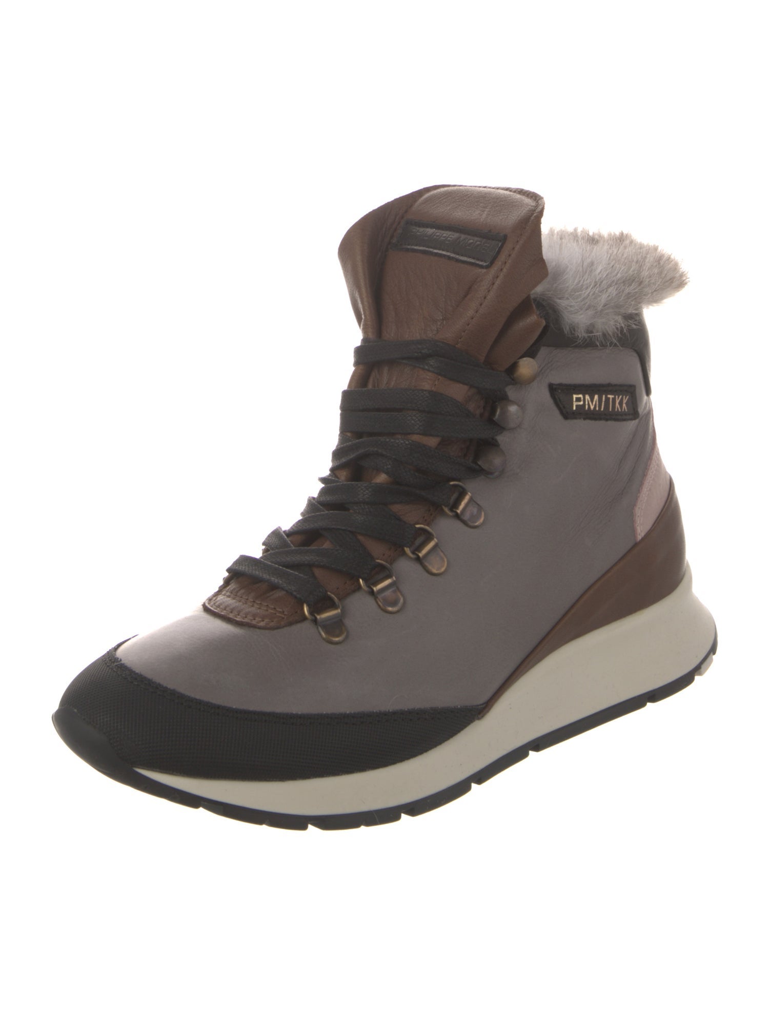 Philippe Model Leather Printed Lace-Up Boots