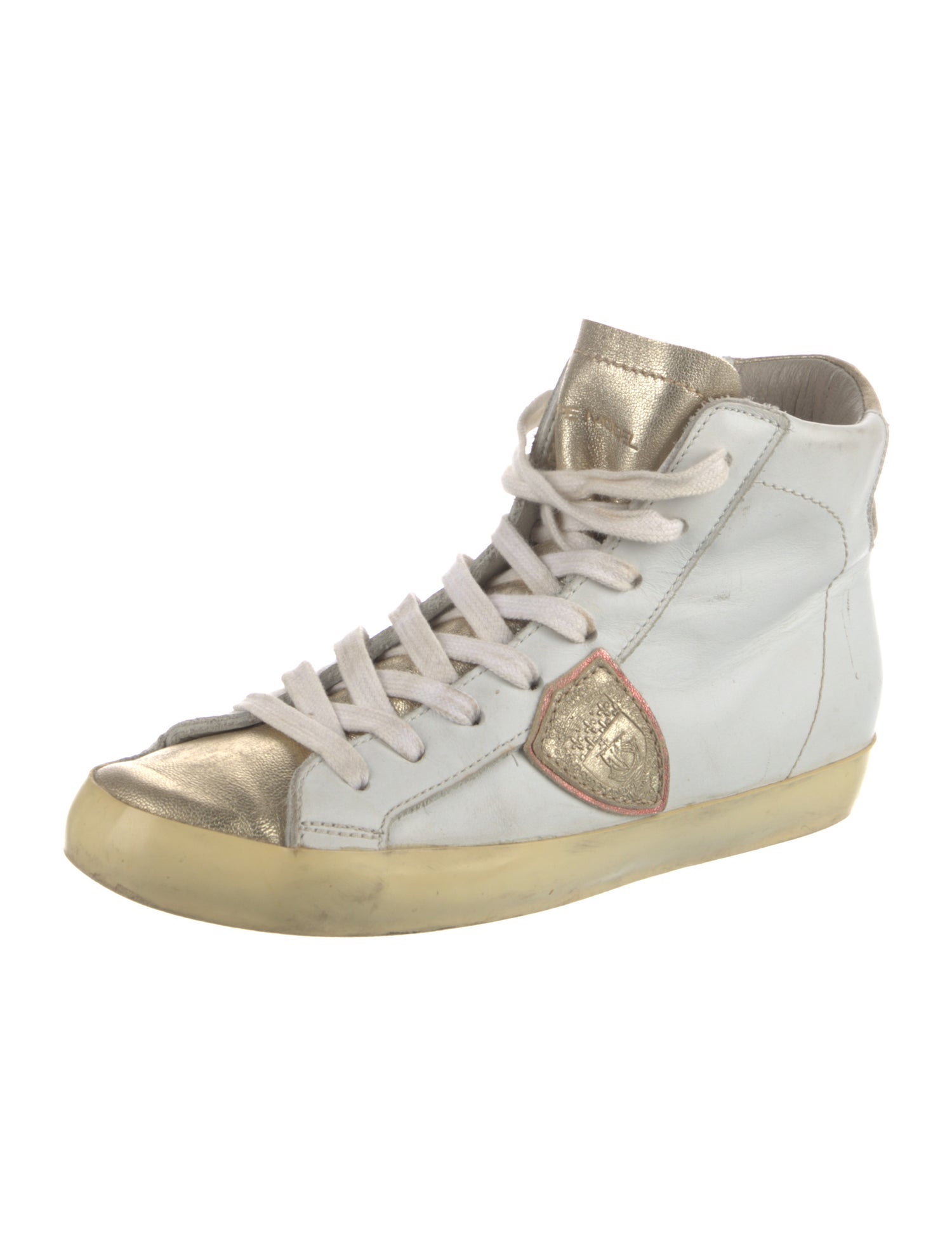 Philippe Model Leather Colorblock Pattern Sneakers