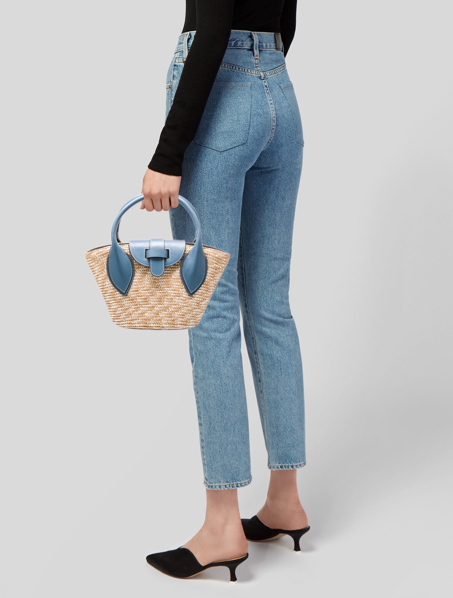 Pamela Munson Straw Top Handle Bag