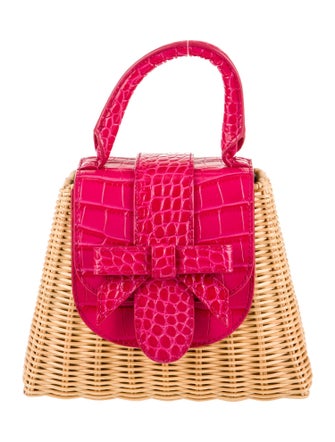 Pamela Munson Rattan Top Handle Bag