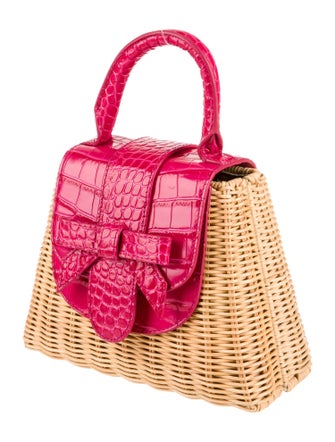 Pamela Munson Rattan Top Handle Bag