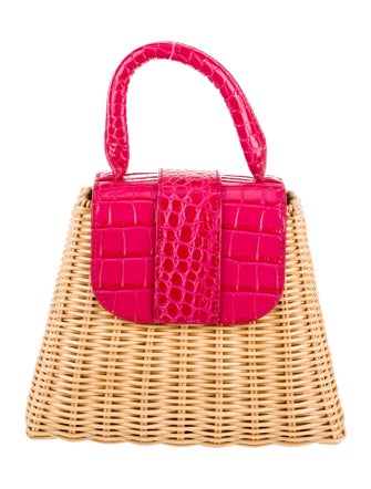 Pamela Munson Rattan Top Handle Bag