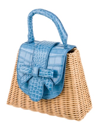 Pamela Munson Rattan Top Handle Bag