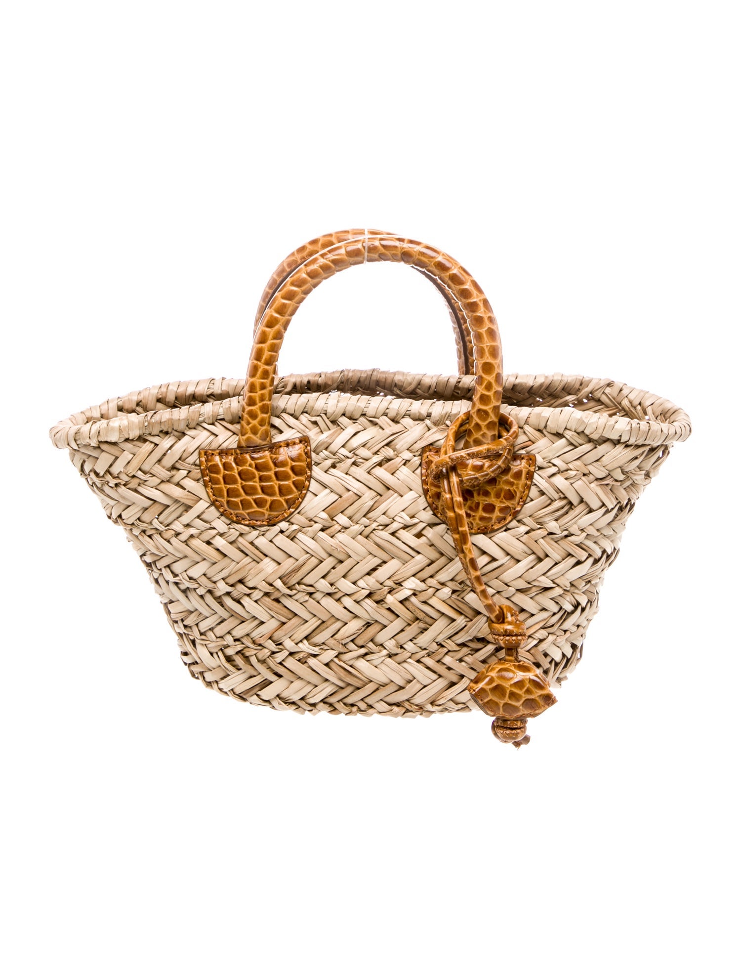 Pamela Munson Raffia Top Handle Bag Petite