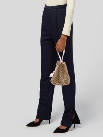 Pamela Munson Straw Bucket Bag