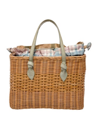 Pamela Munson Rattan Top Handle Bag