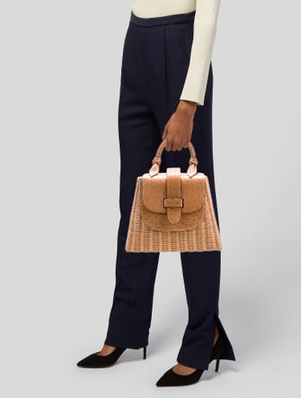 Pamela Munson Rattan Top Handle Bag