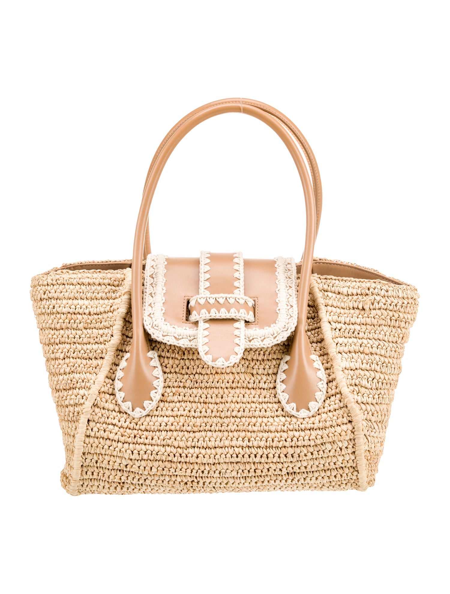 Pamela Munson Raffia Top Handle Bag