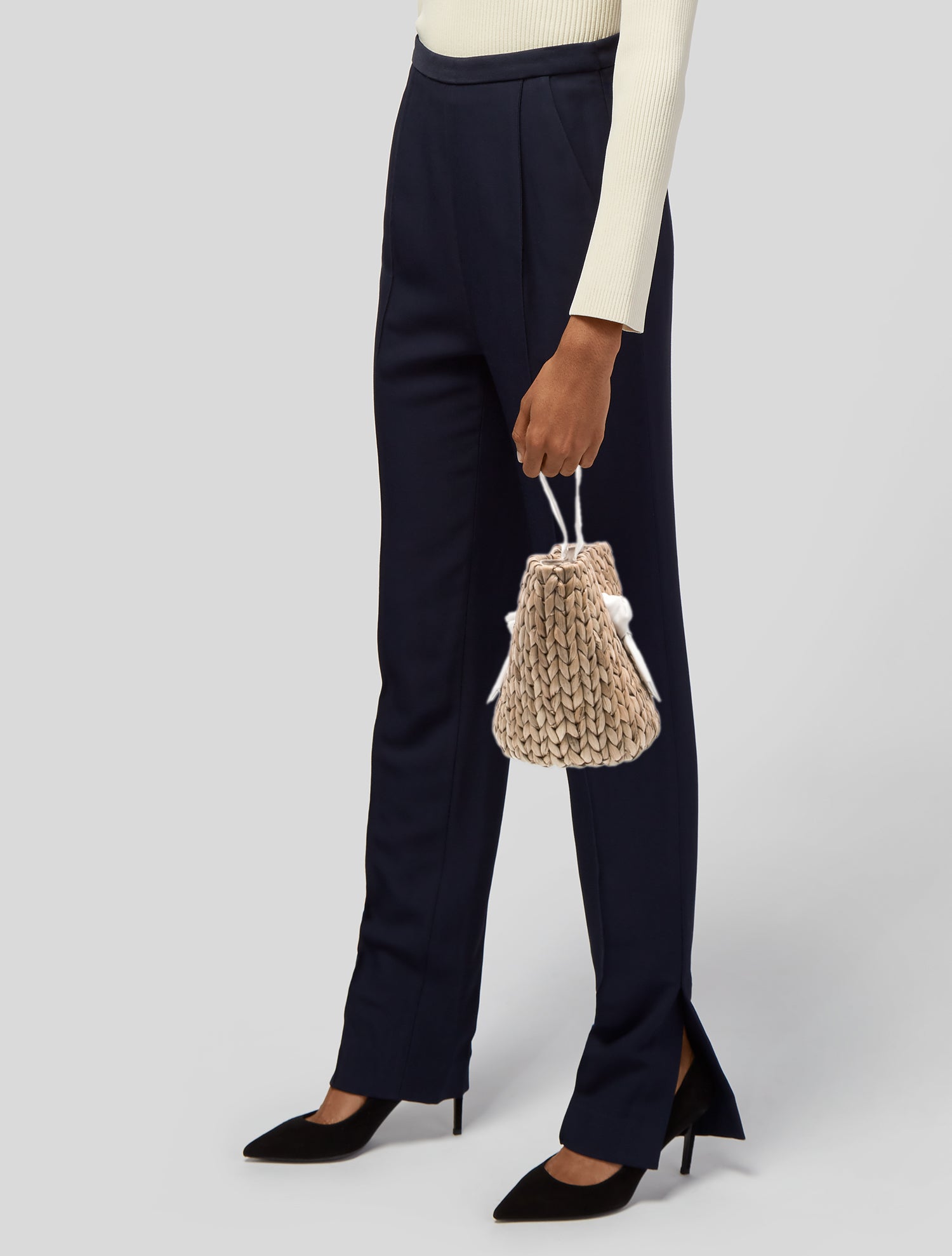 Pamela Munson Straw Bucket Bag