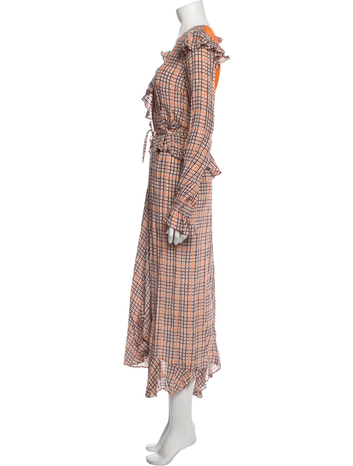Preen Line Plaid Print Long Dress w/ Tags