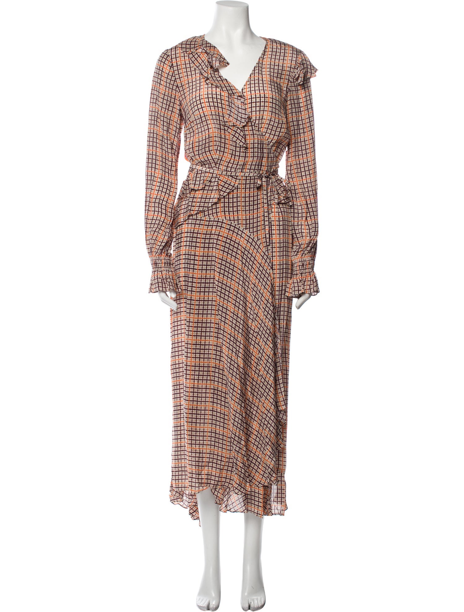 Preen Line Plaid Print Long Dress w/ Tags