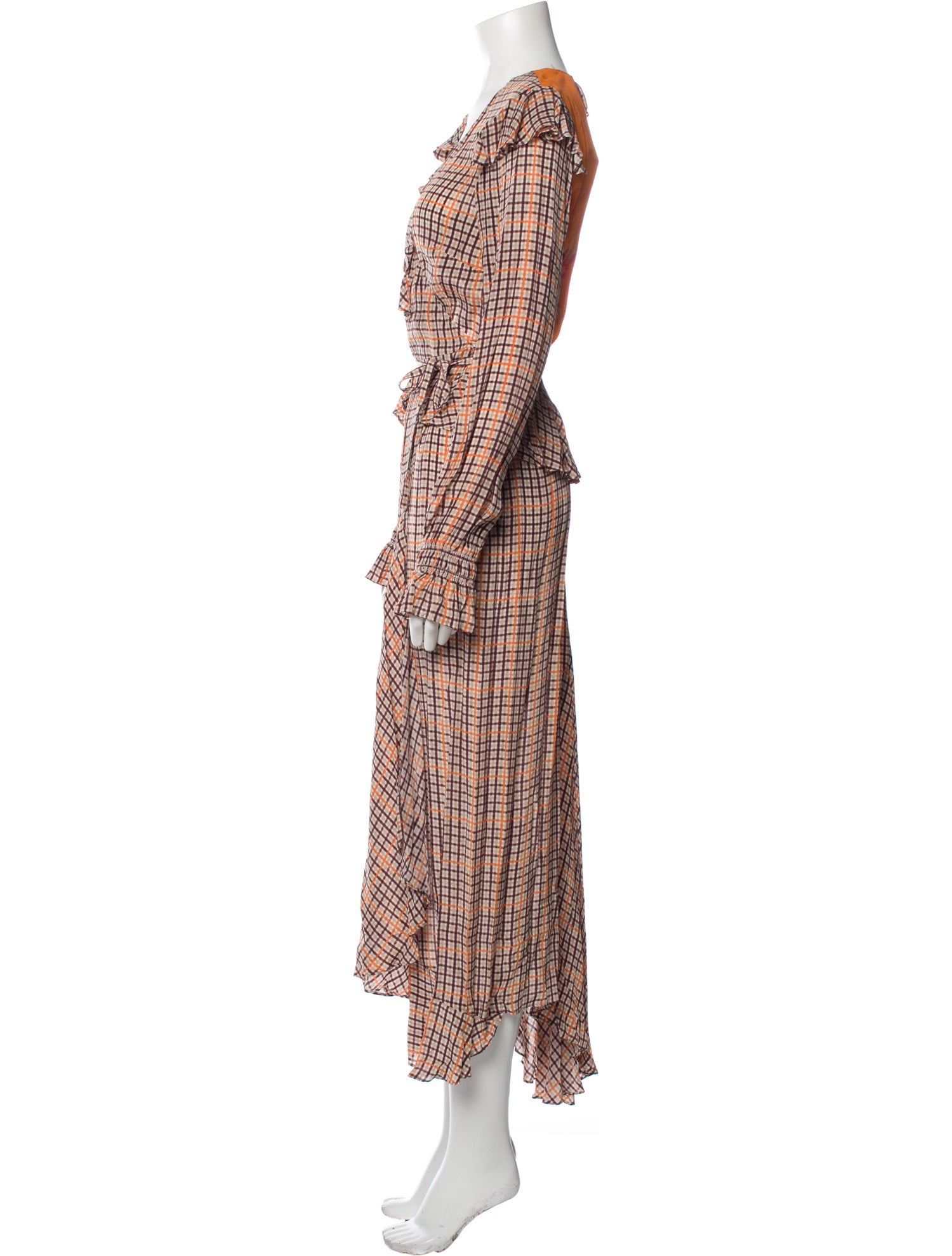 Preen Line Plaid Print Long Dress w/ Tags