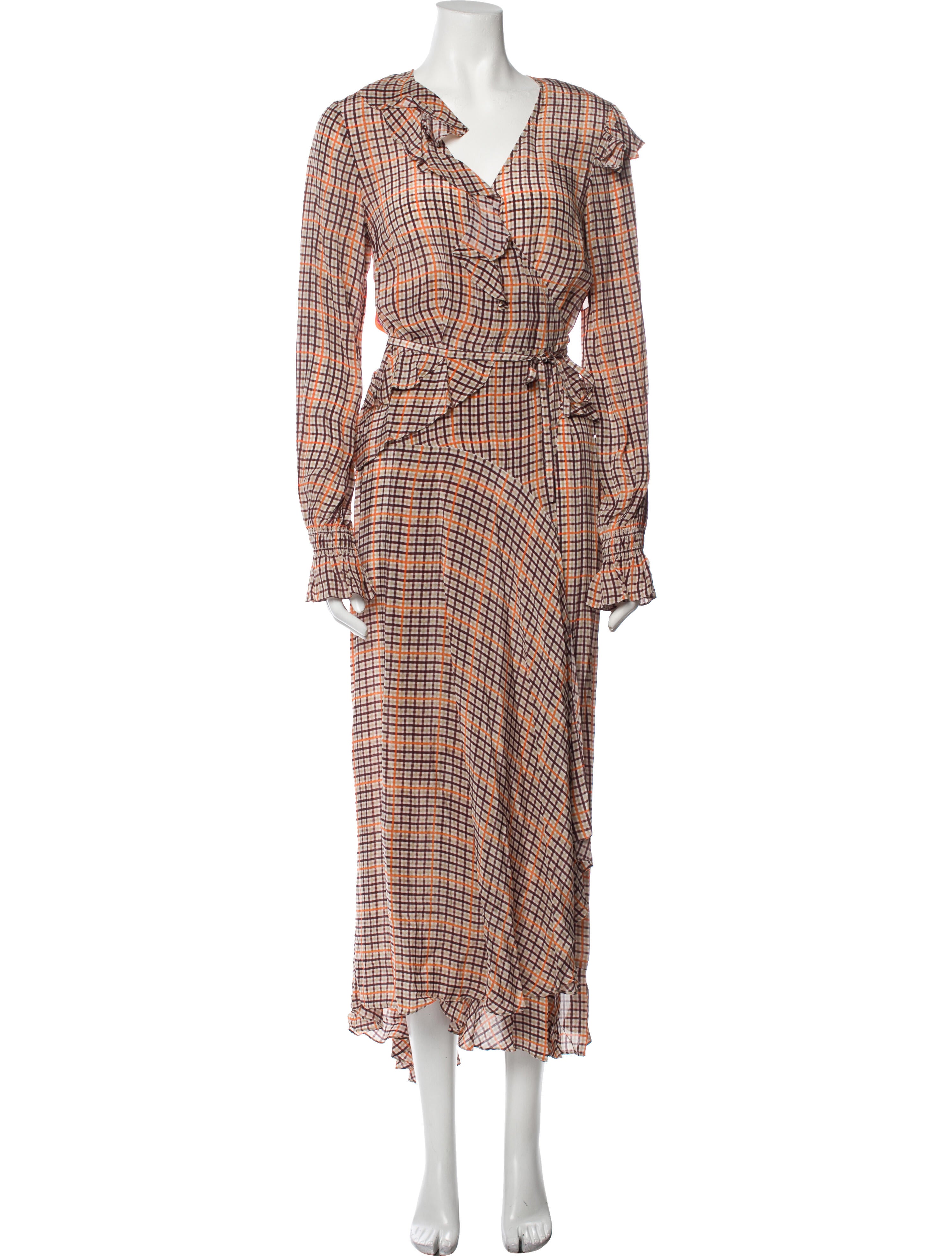 Preen Line Plaid Print Long Dress w/ Tags