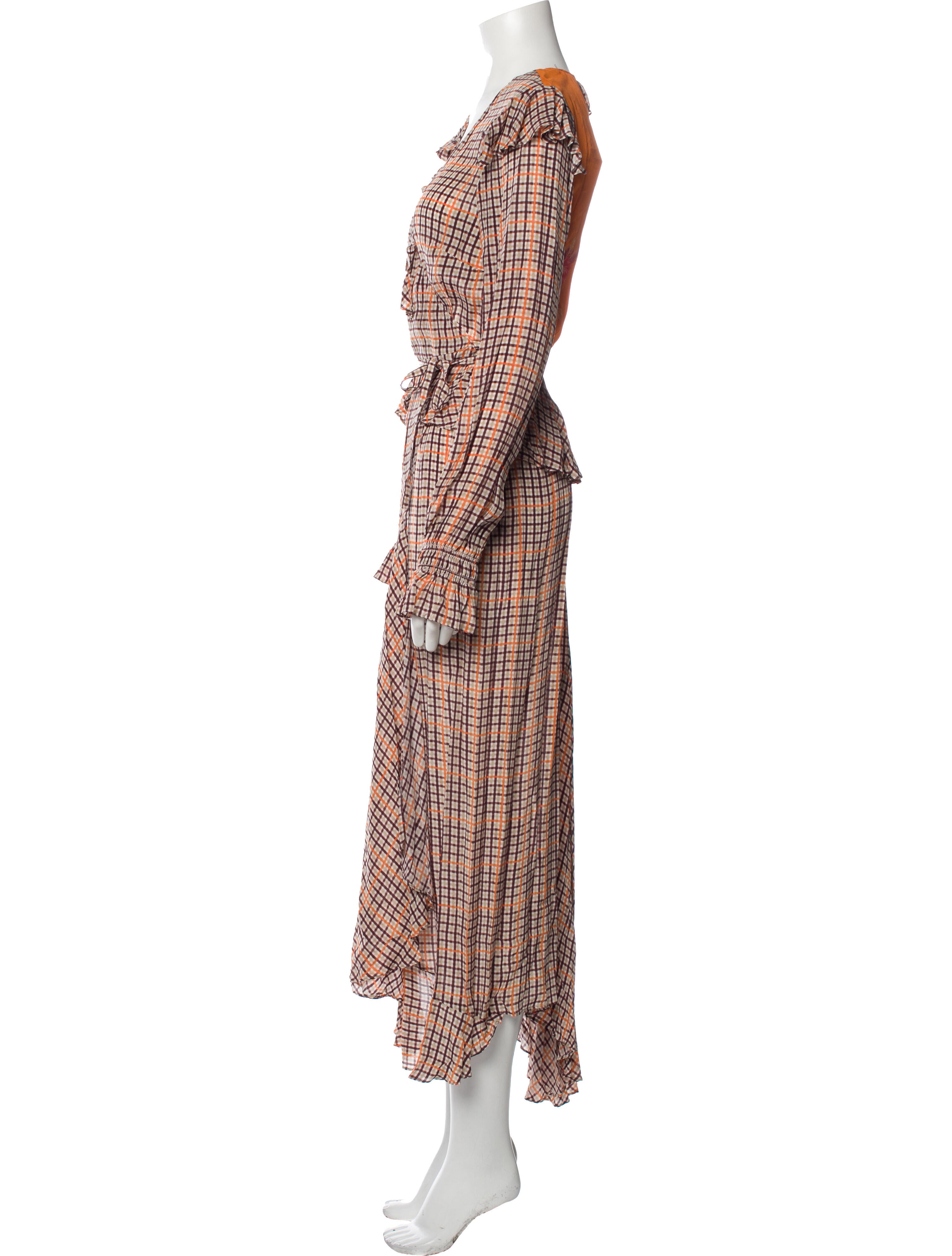Preen Line Plaid Print Long Dress w/ Tags