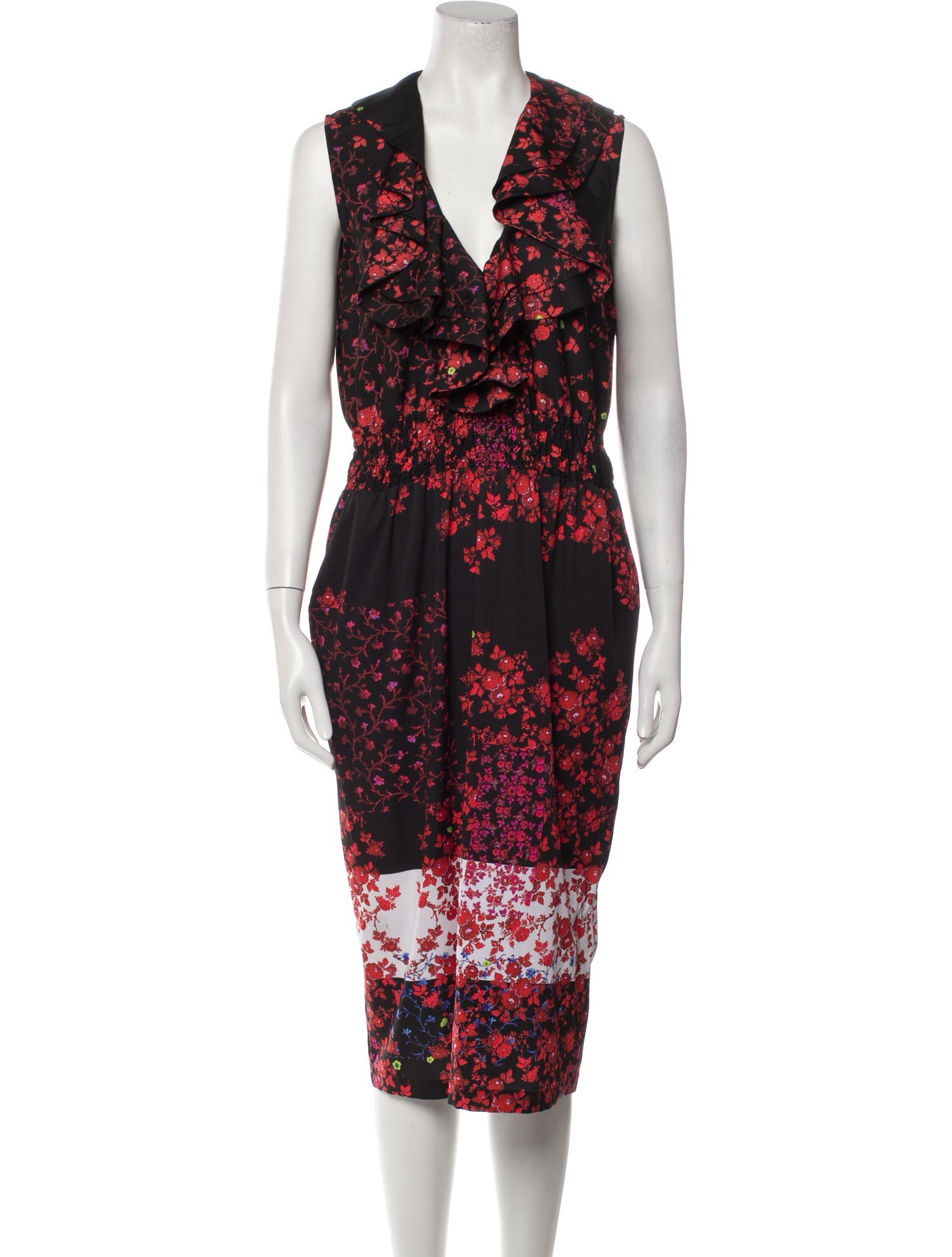 Preen Line Floral Print Midi Length Dress