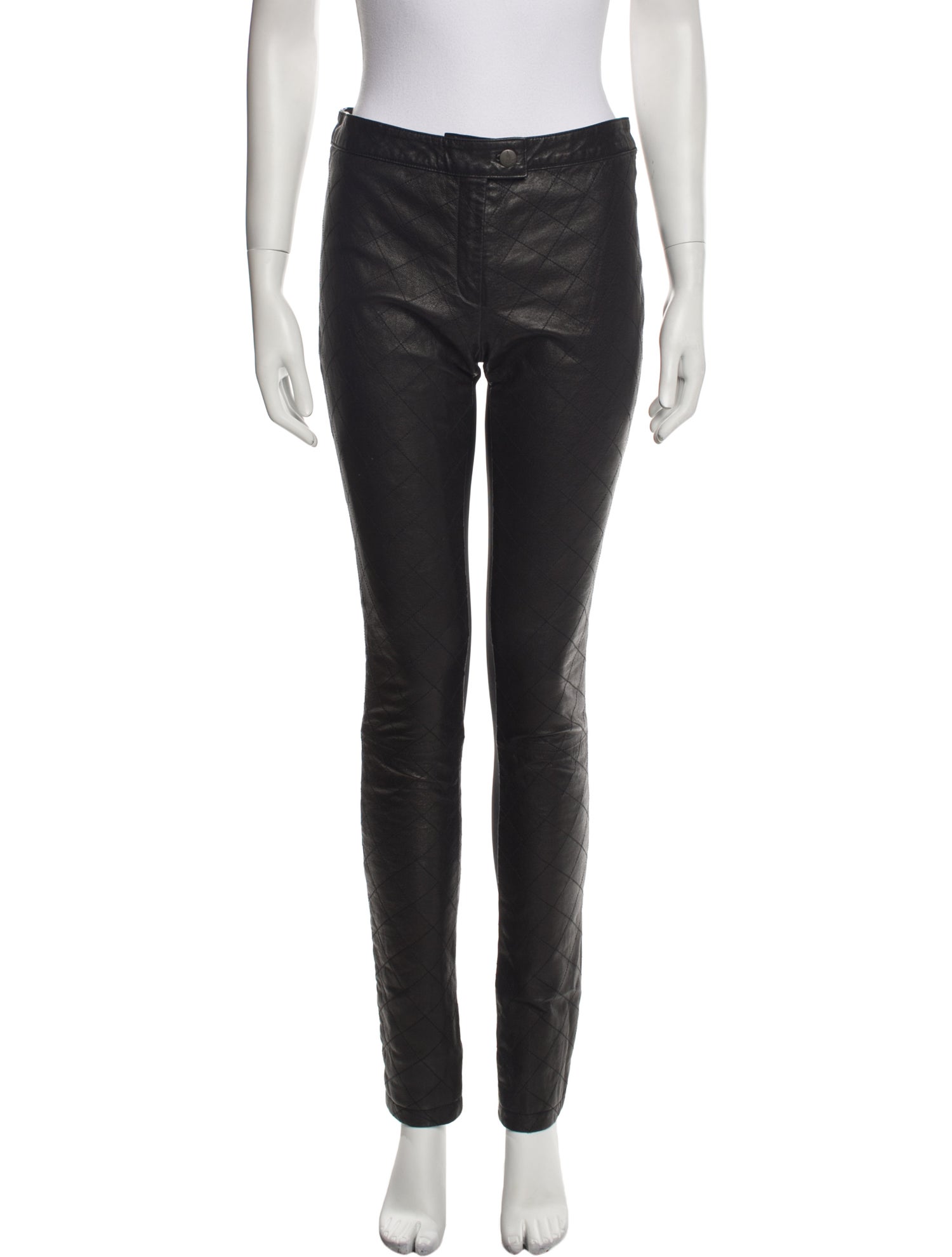 Preen Line Leather Skinny Leg Pants