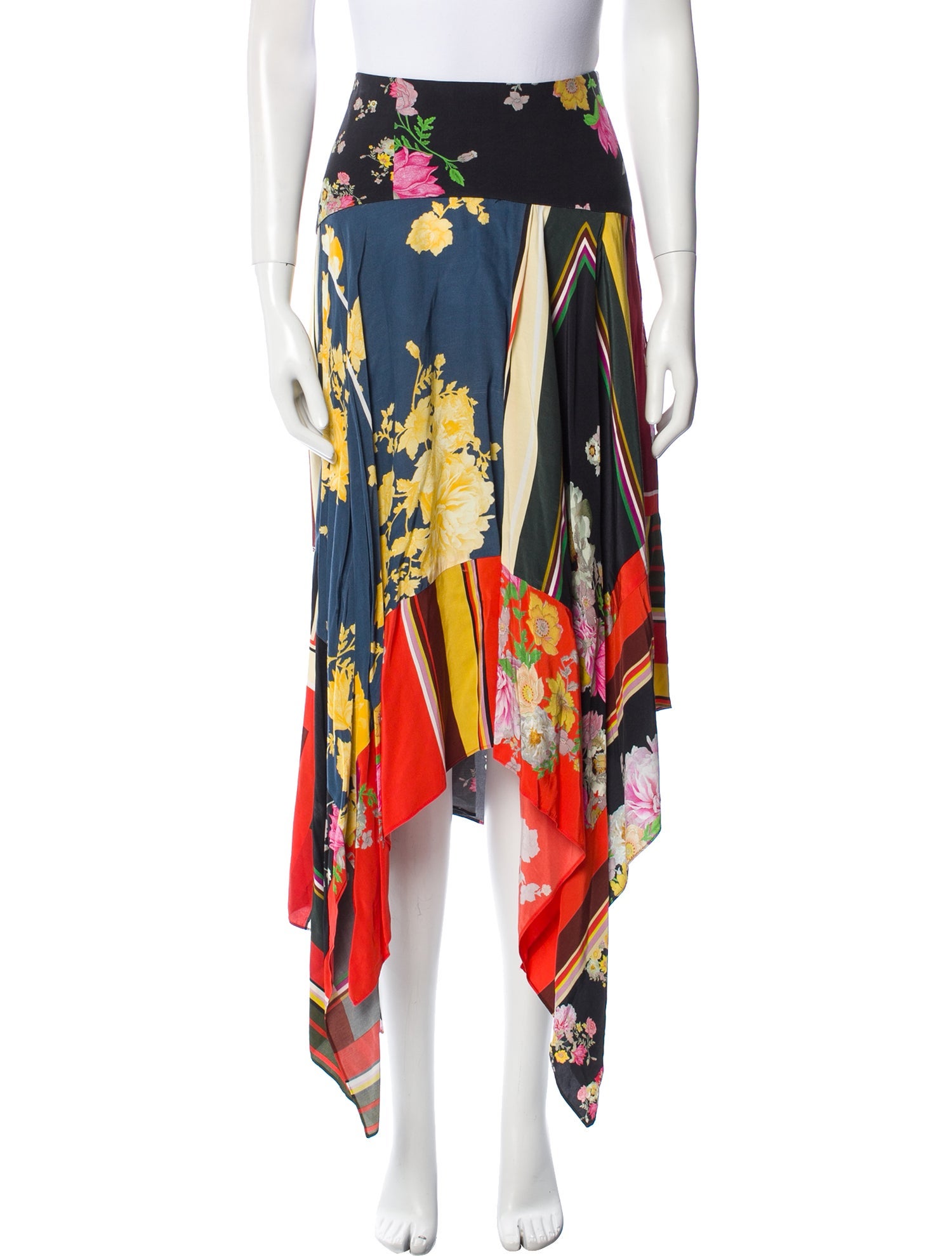 Preen Line Floral Print Midi Length Skirt
