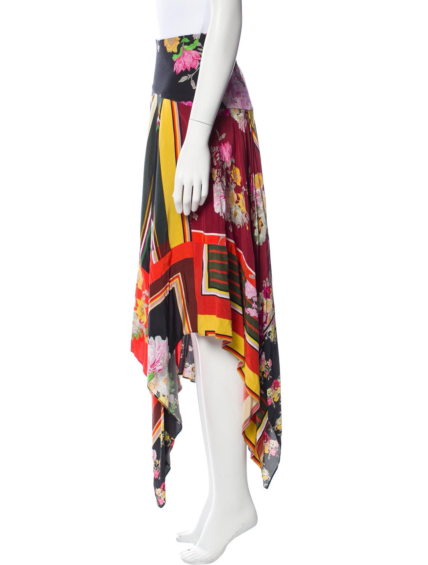 Preen Line Floral Print Midi Length Skirt