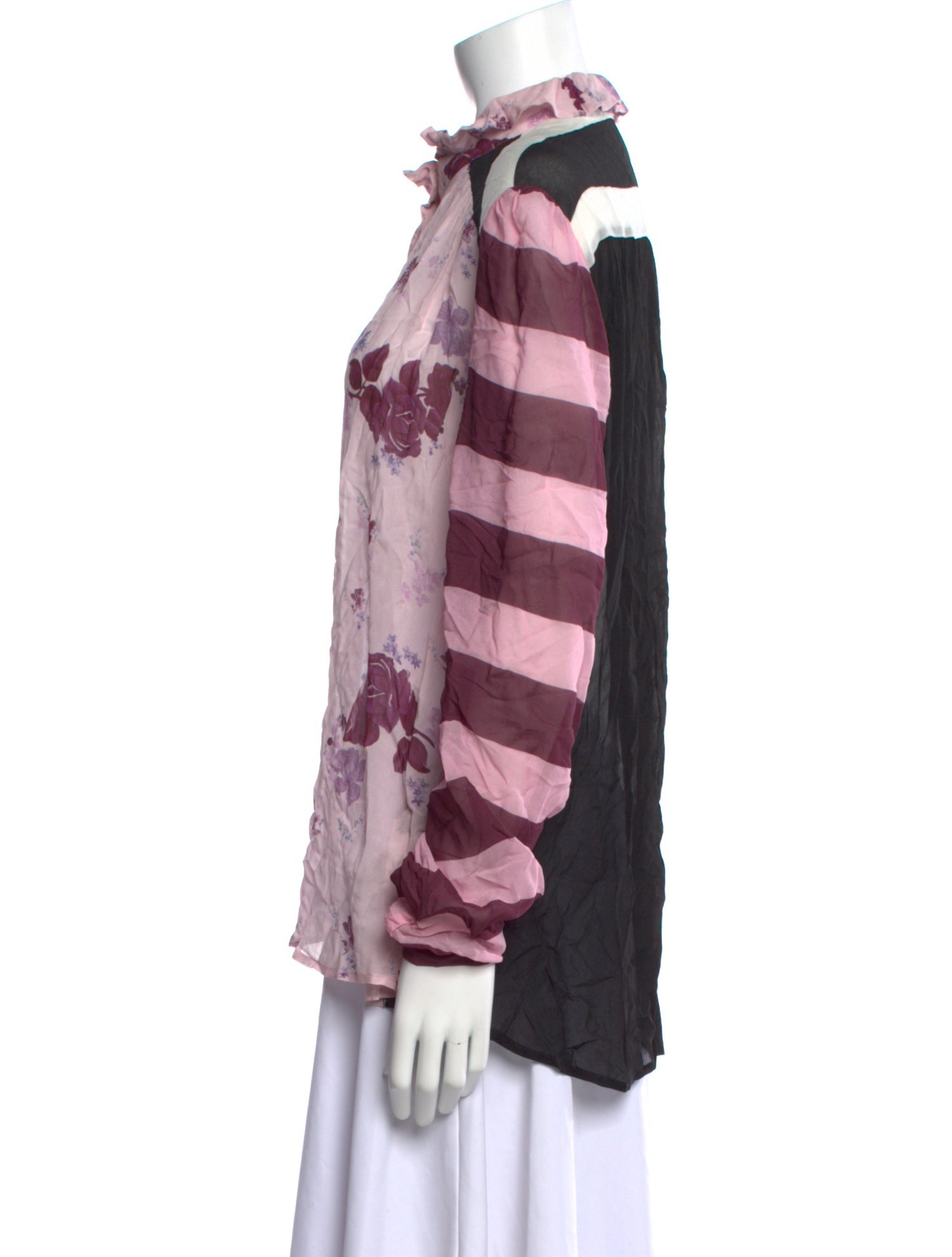 Preen Line Floral Print Long Sleeve Button-Up Top