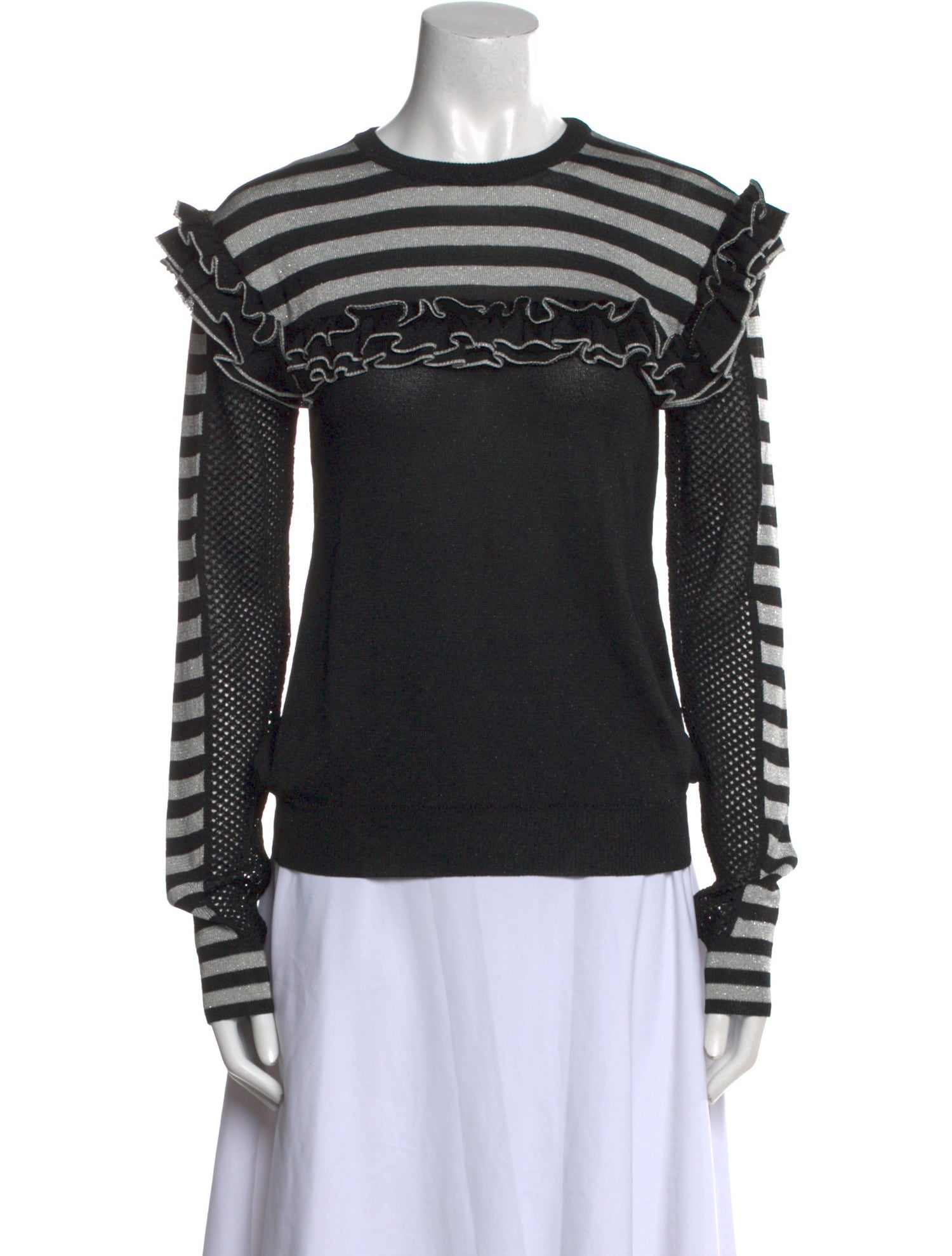 Preen Line Striped Mock Neck Sweater
