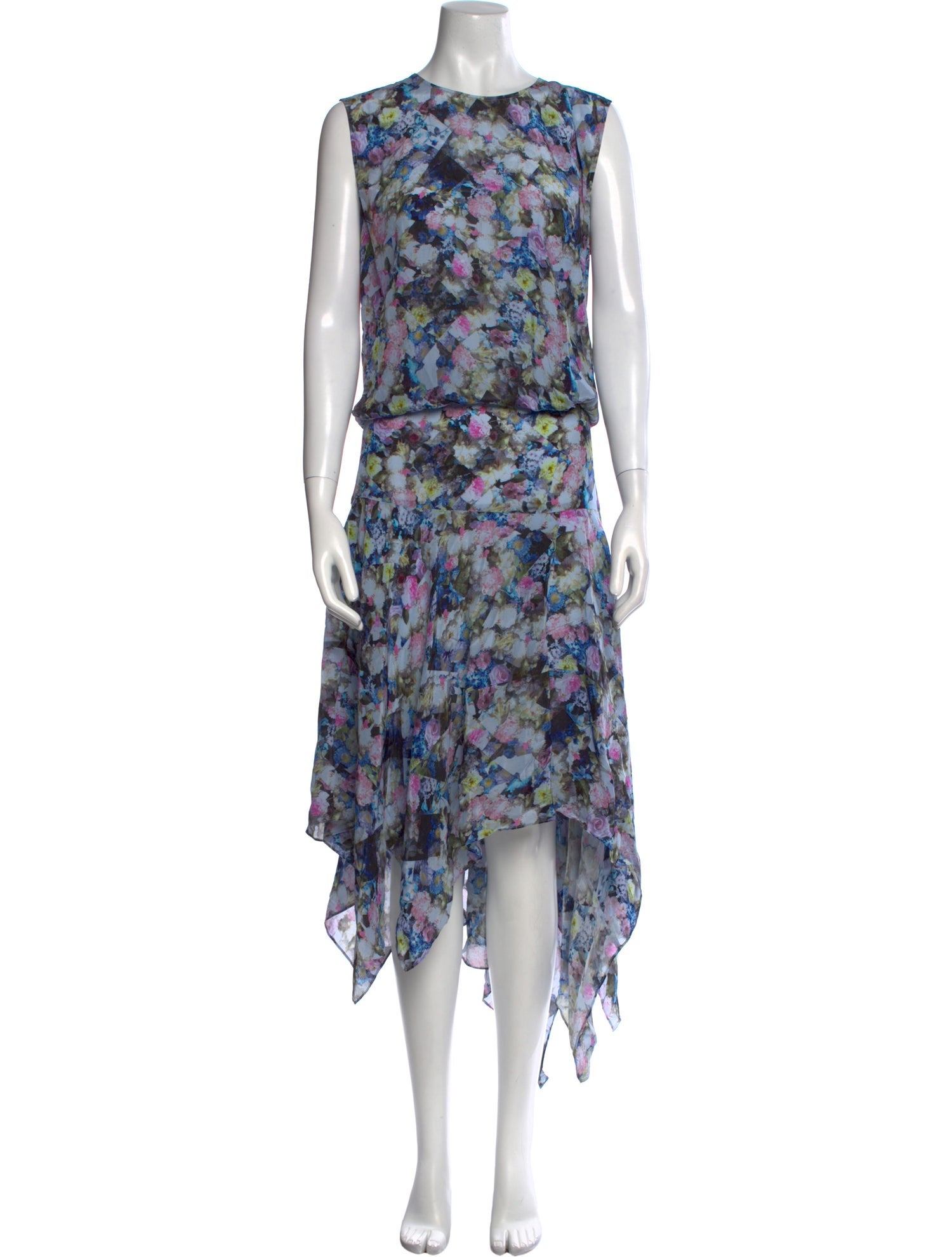Preen Line Floral Print Midi Length Dress