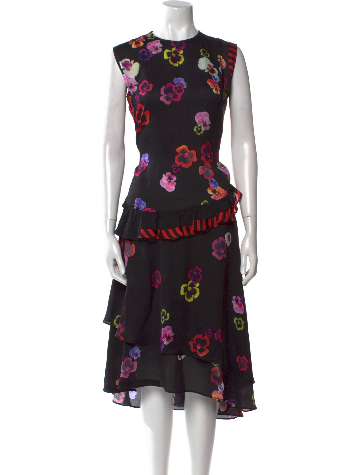 Preen Line Floral Print Midi Length Dress