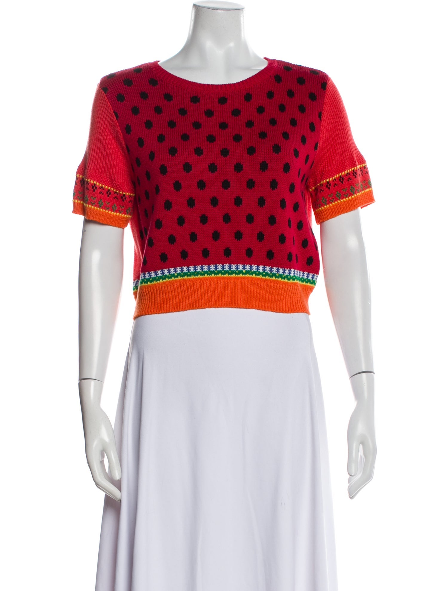 Preen Line Polka Dot Print Scoop Neck Sweater