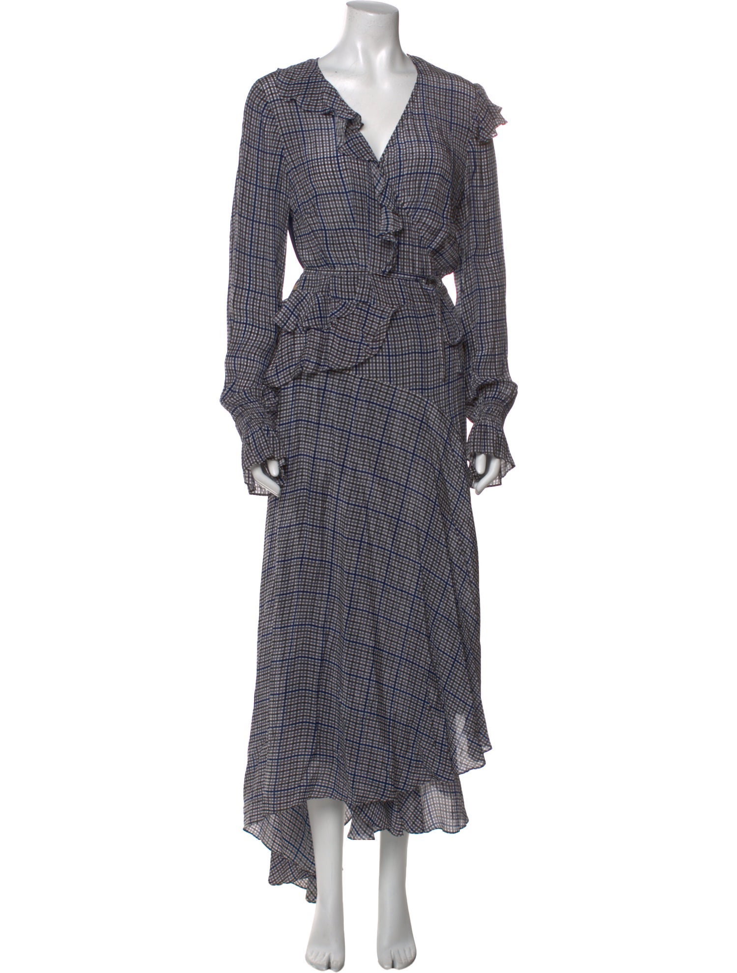 Preen Line Plaid Print Midi Length Dress