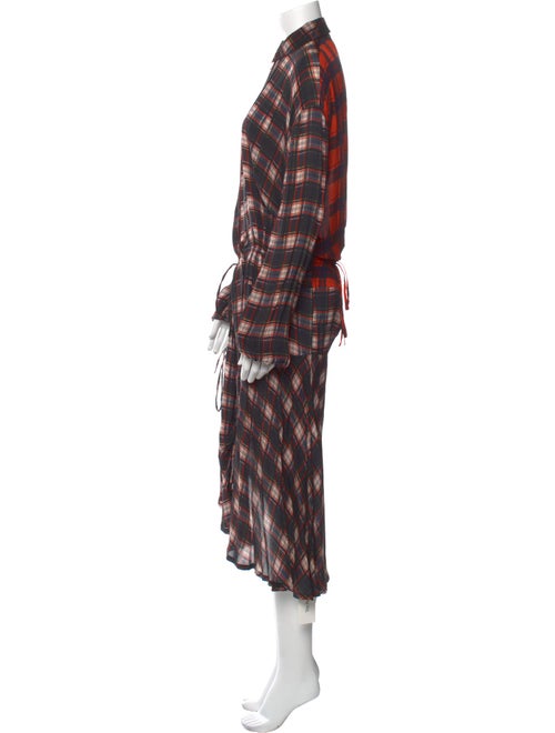 Preen Line Plaid Print Midi Length Dress