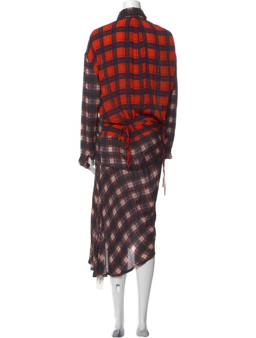 Preen Line Plaid Print Midi Length Dress