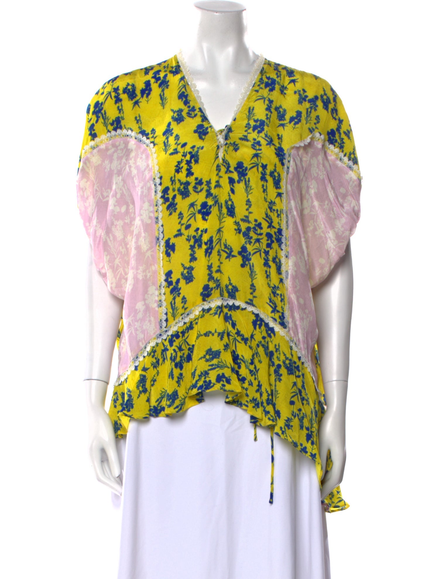 Preen Line Floral Print V-Neck Blouse