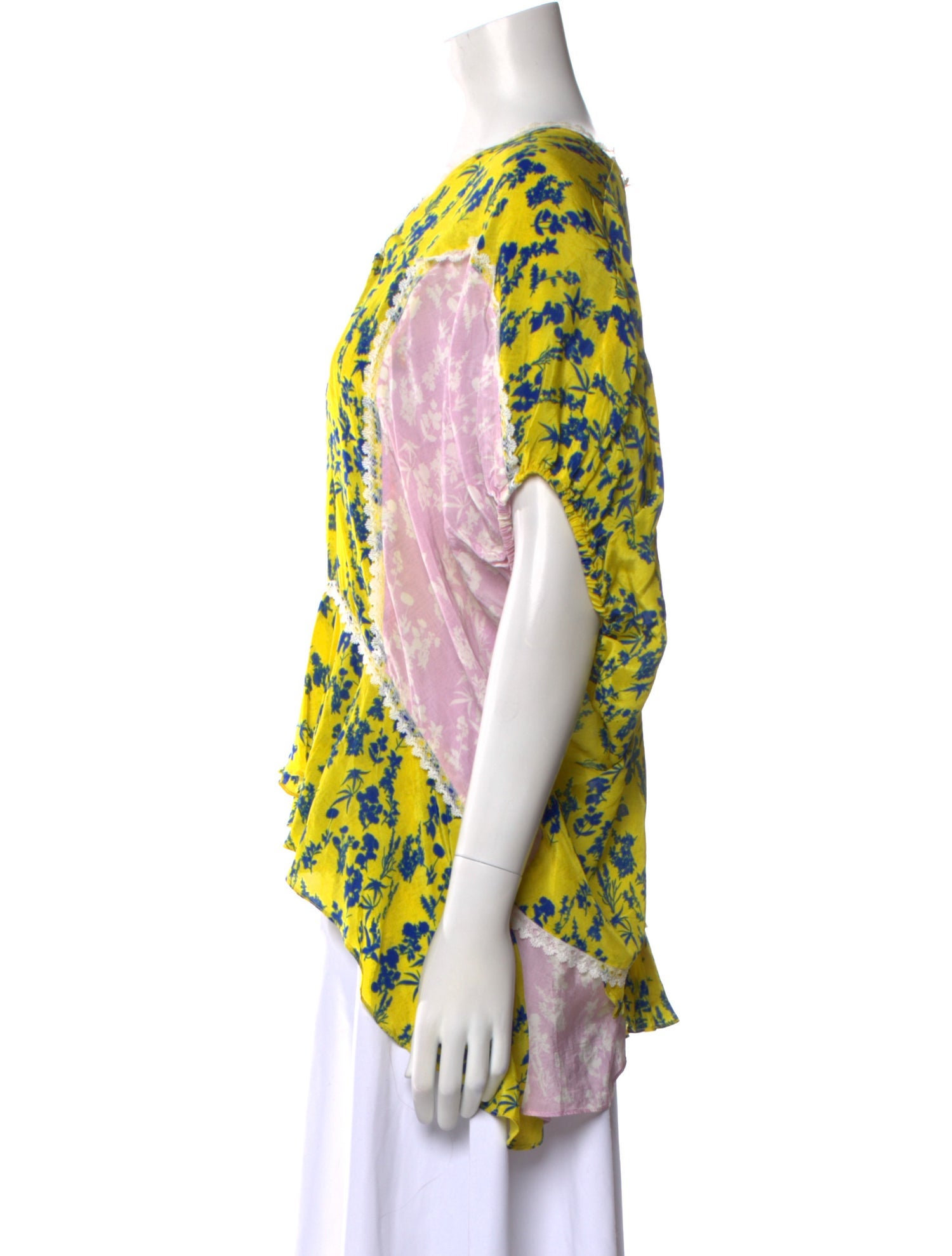 Preen Line Floral Print V-Neck Blouse