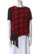 Preen Line Plaid Print Bateau Neckline T-Shirt