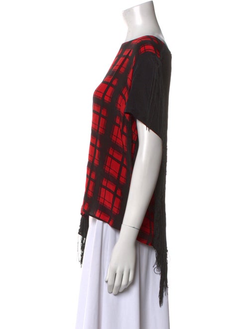 Preen Line Plaid Print Bateau Neckline T-Shirt