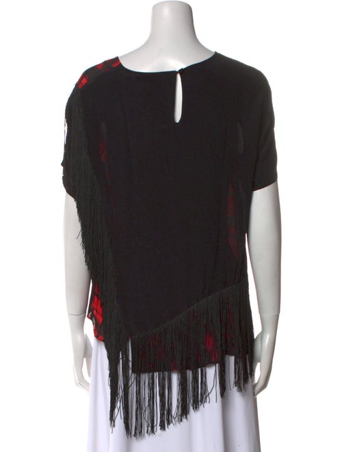 Preen Line Plaid Print Bateau Neckline T-Shirt