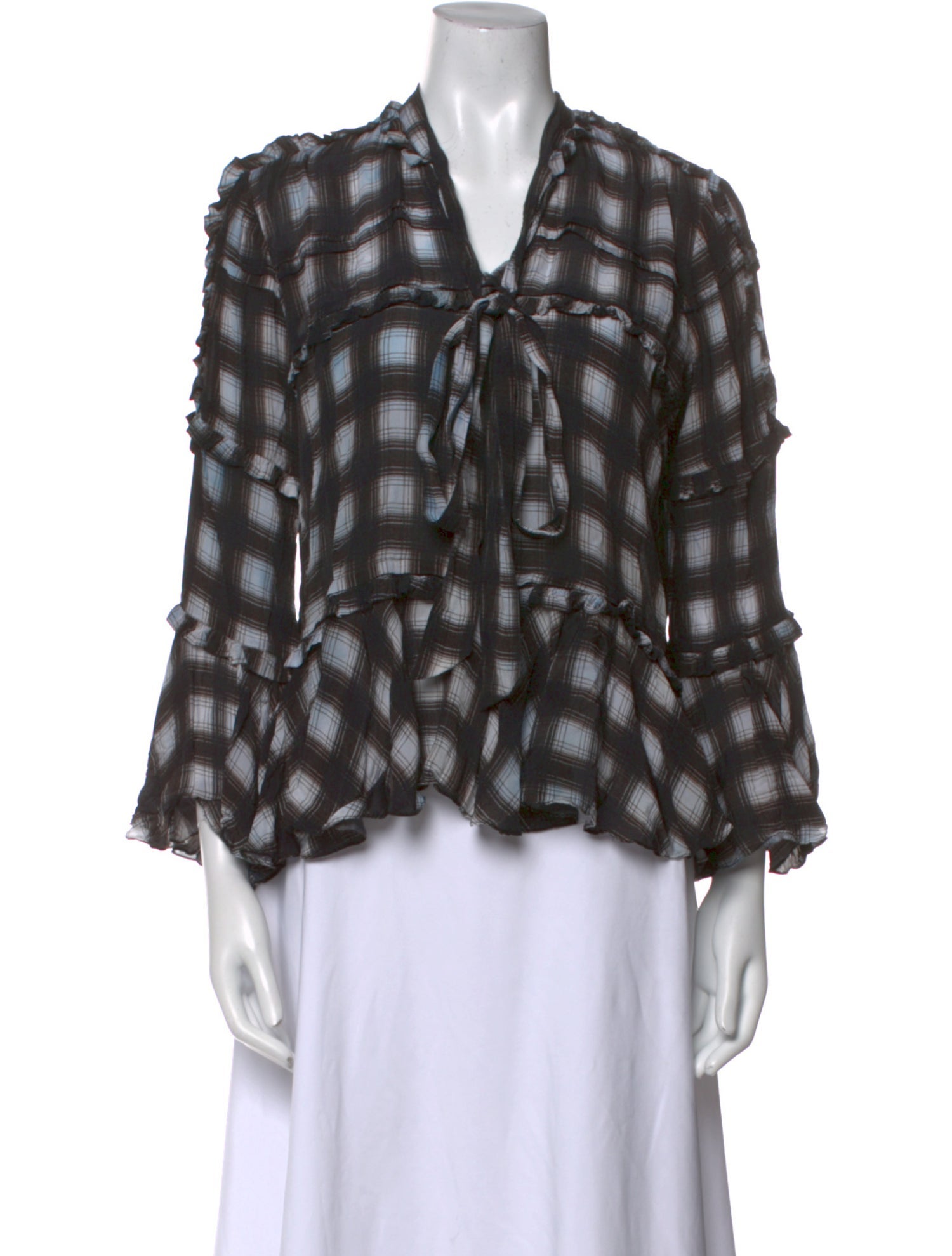 Preen Line Printed V-Neck Blouse