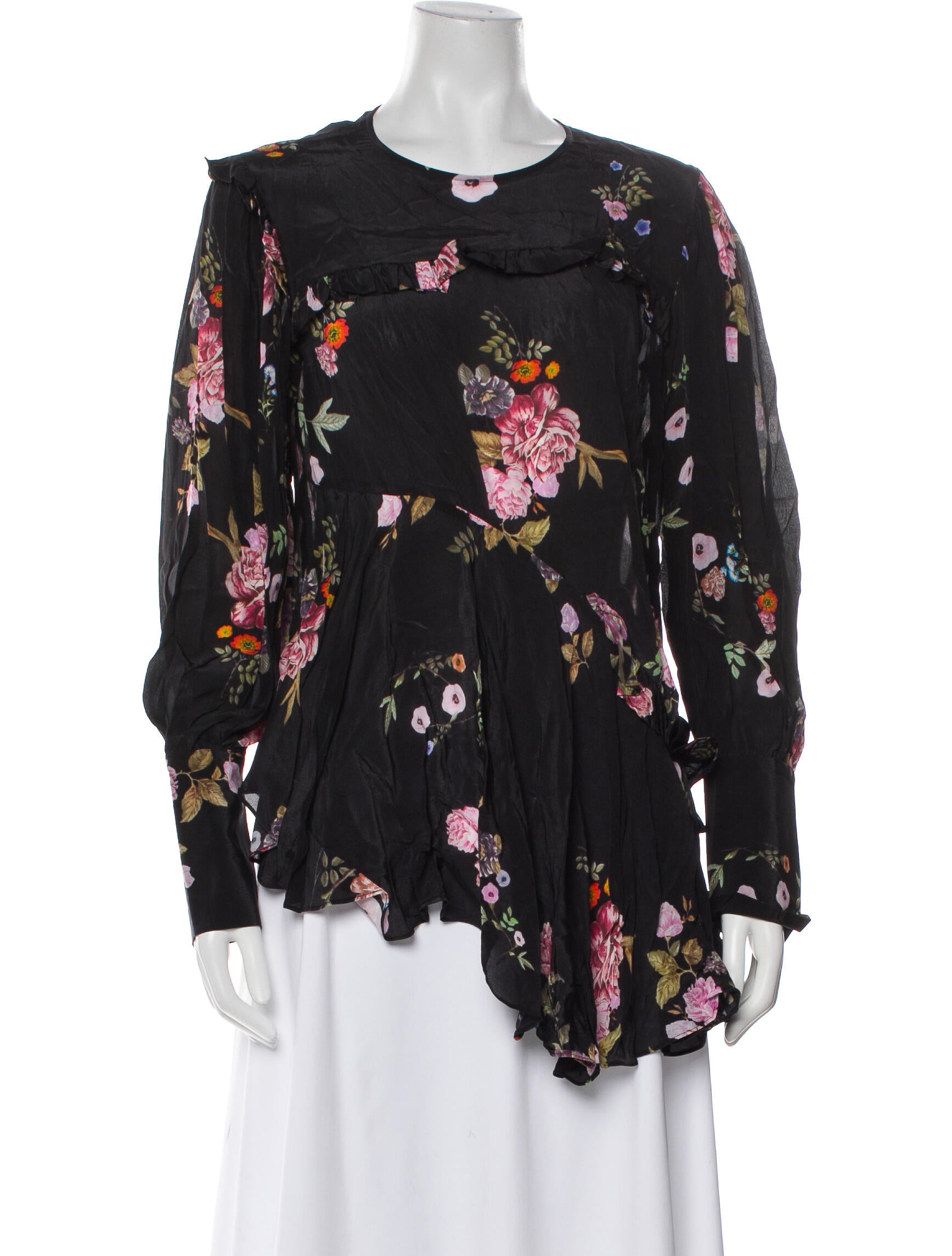 Preen Line Floral Print Crew Neck Blouse