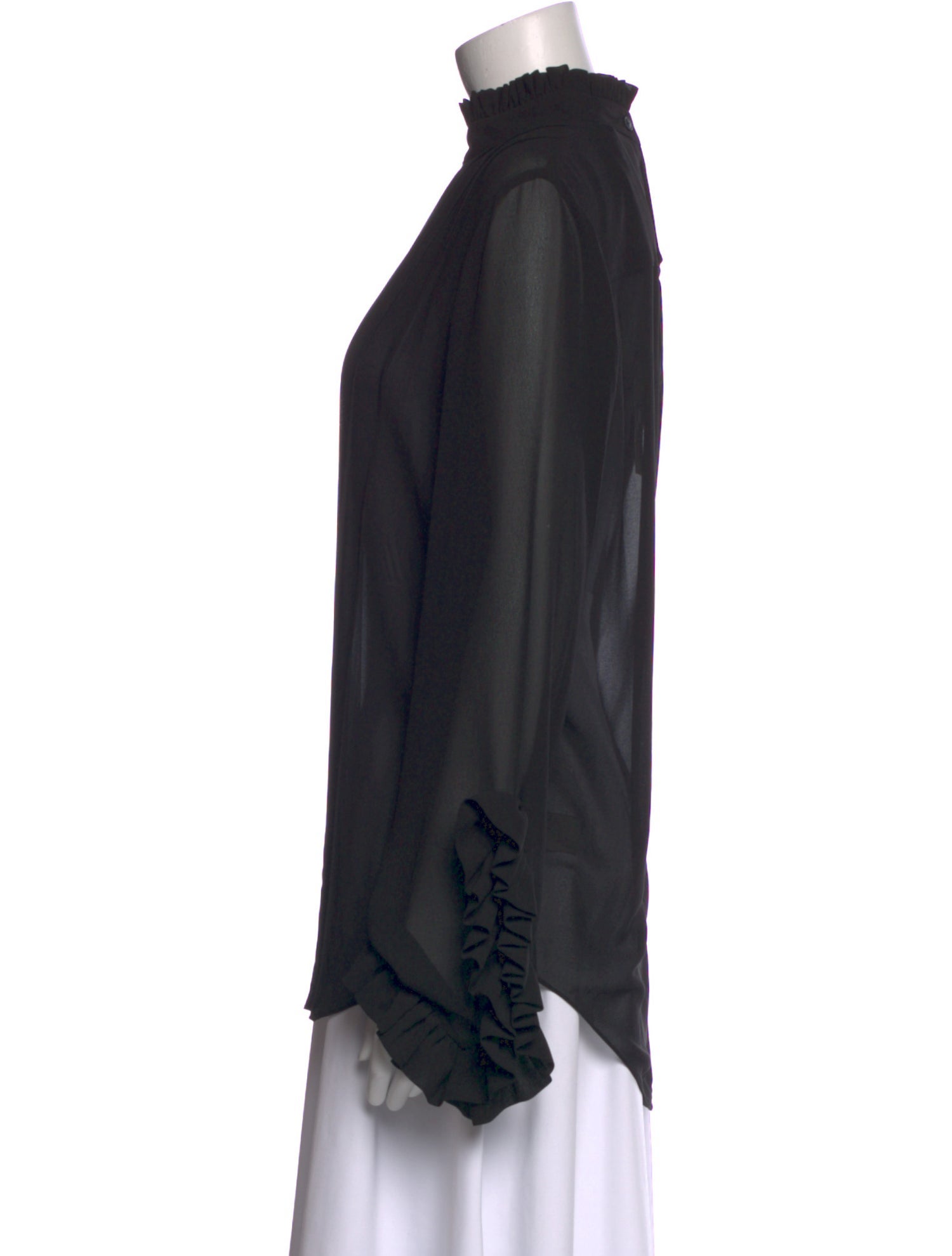 Preen Line Mock Neck Long Sleeve Blouse