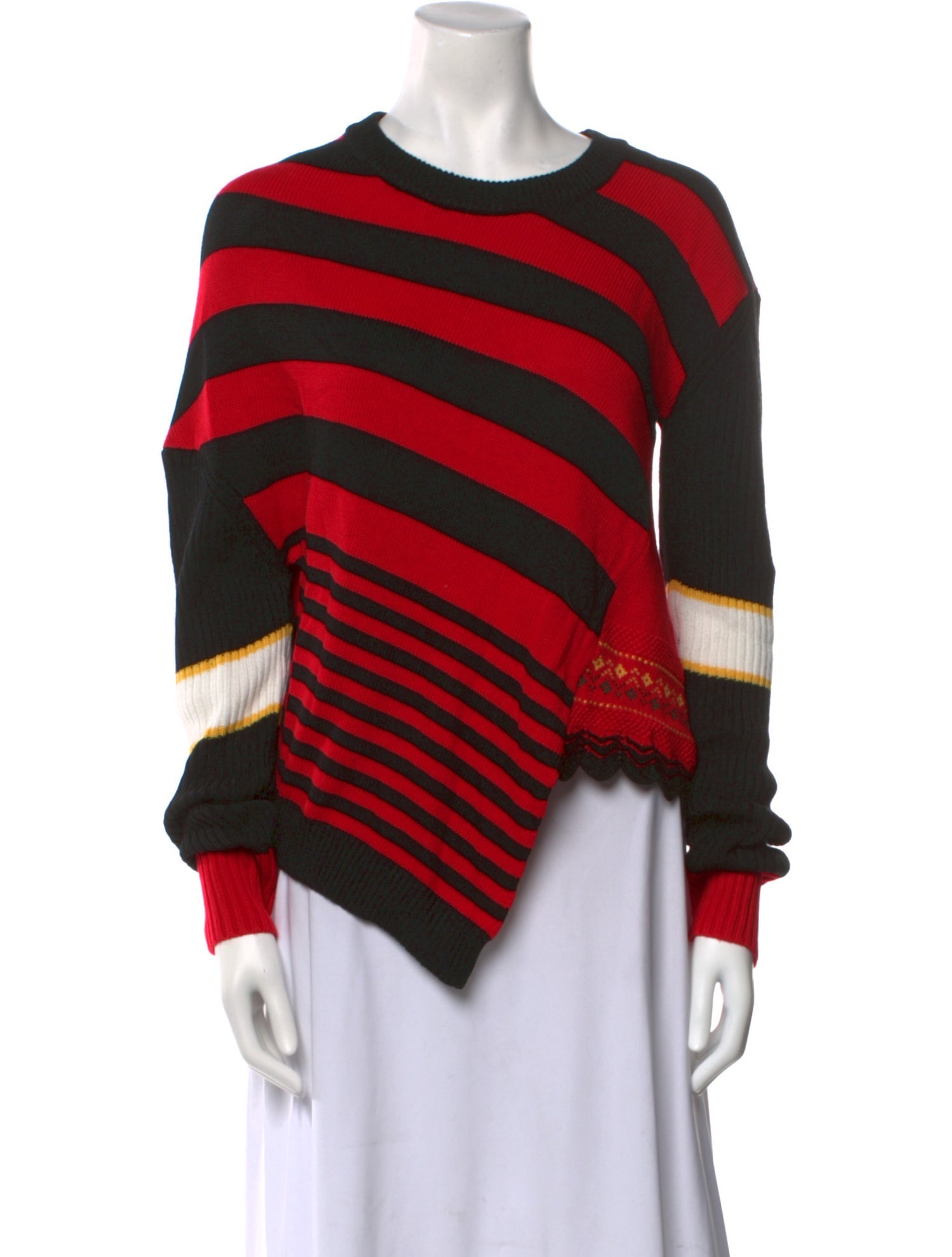 Preen Line Striped Crew Neck Sweater