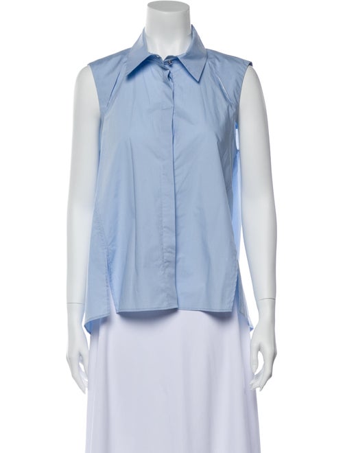 Pinko Sleeveless Button-Up Top Blue