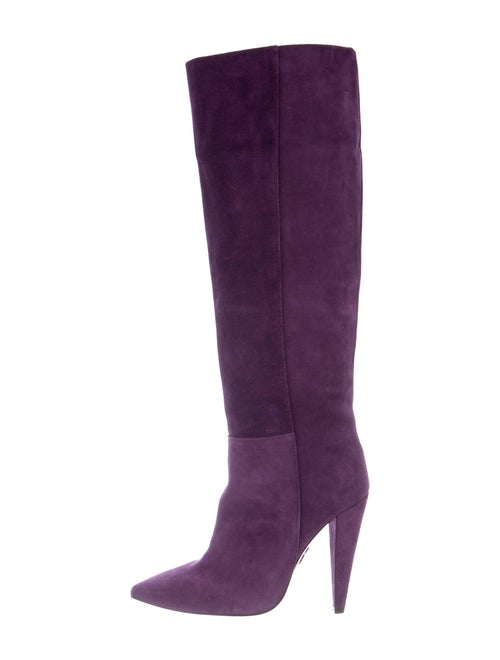 Pinko Suede Boots Purple