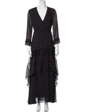 Pinko Dresses Polka Dot Print Long Dress Us2, It38 | XS