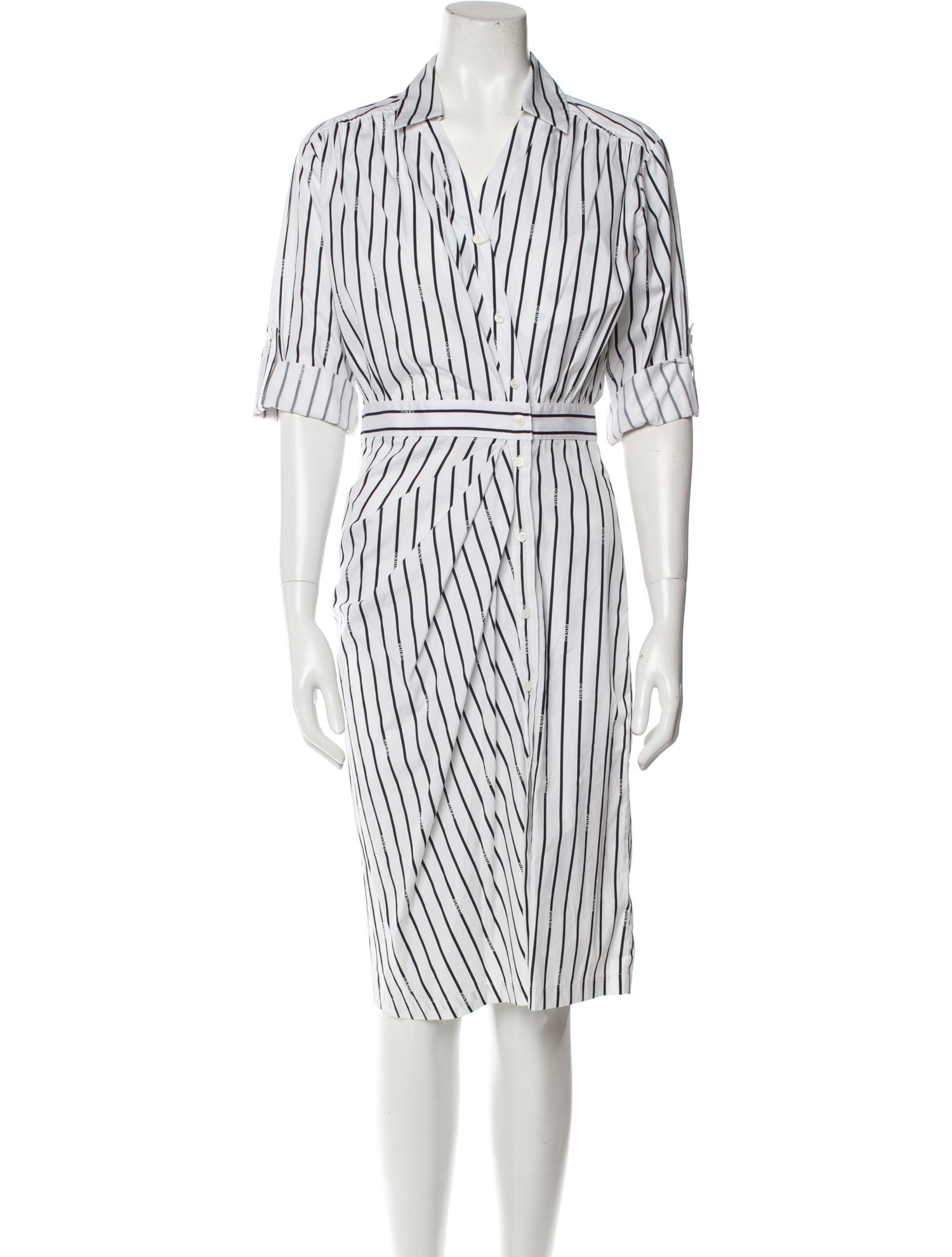 Pinko Striped Midi Length Dress
