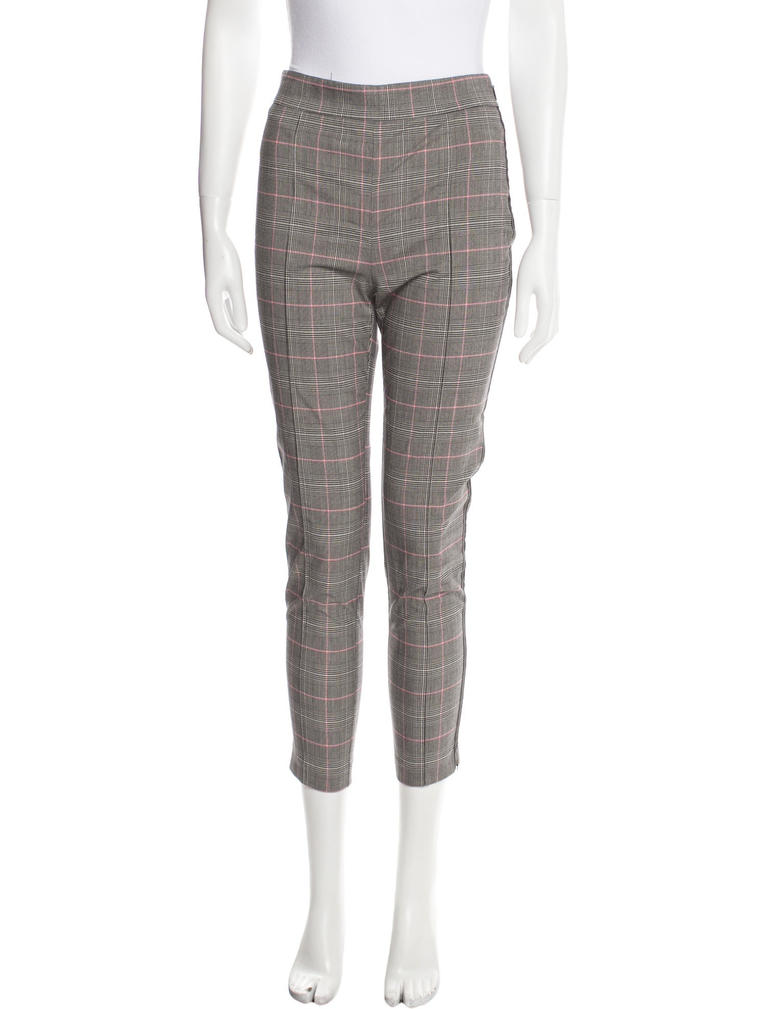 Pinko Plaid Print Skinny Leg Pants