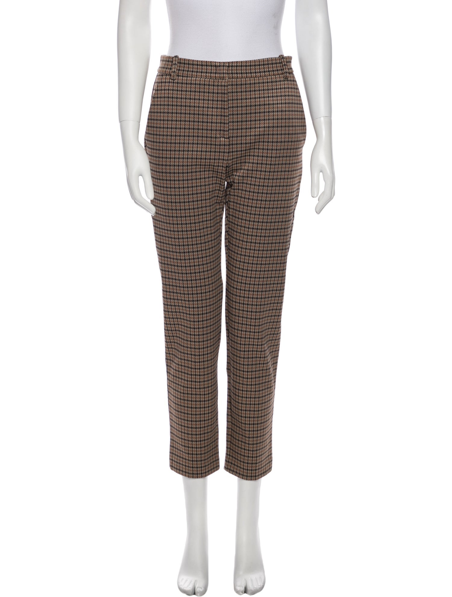 Pinko Plaid Print Straight Leg Pants