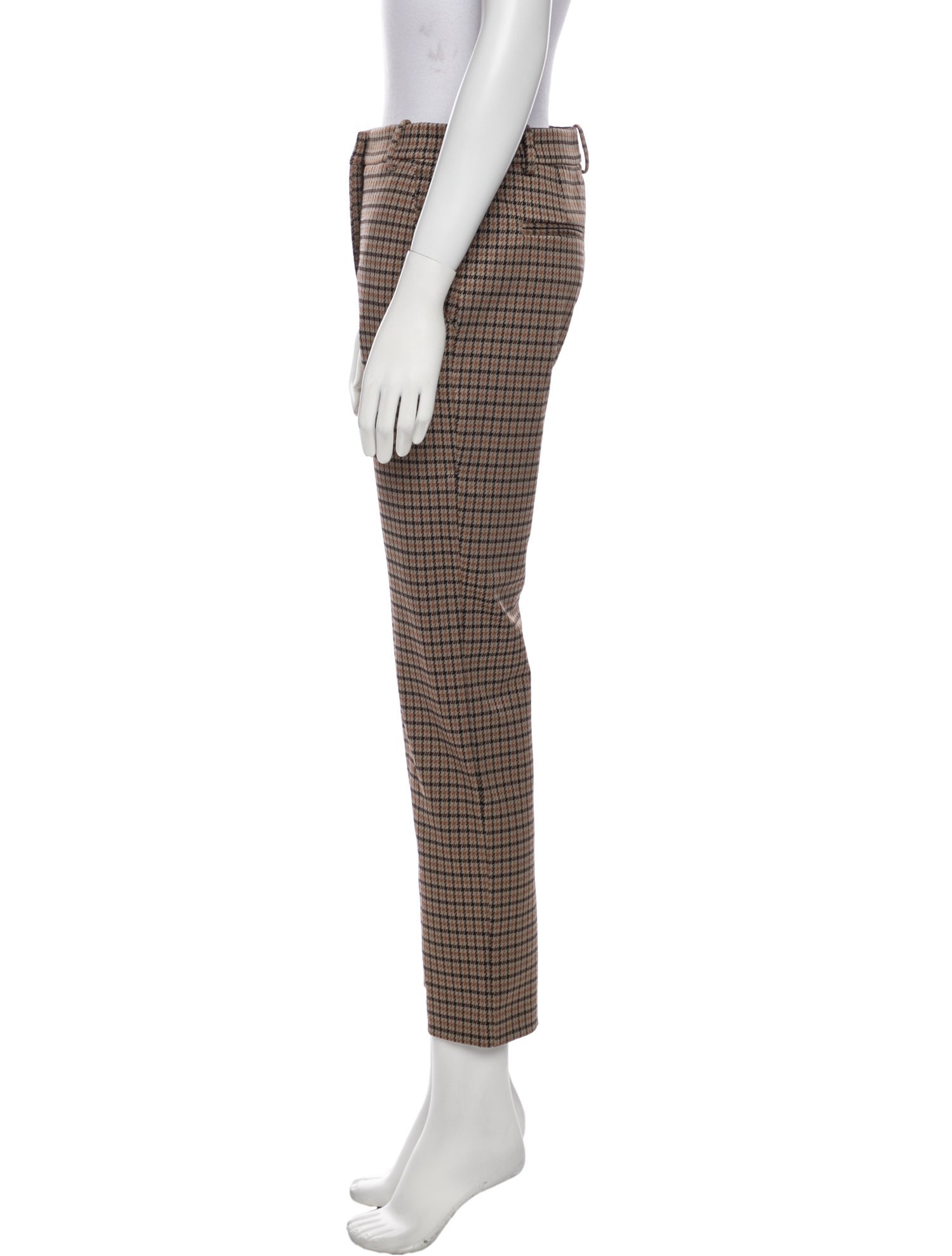 Pinko Plaid Print Straight Leg Pants