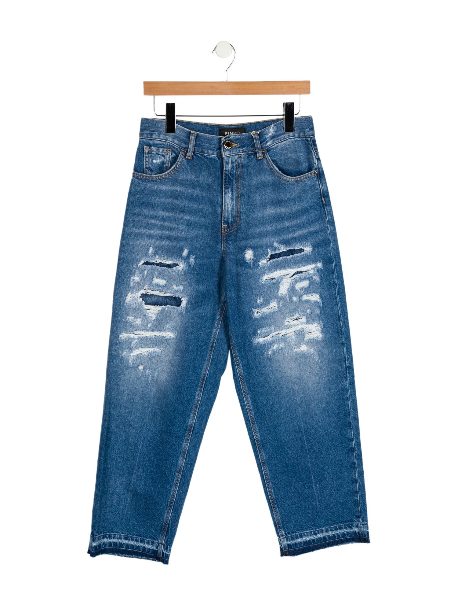 Pinko High-Rise Straight Leg Jeans